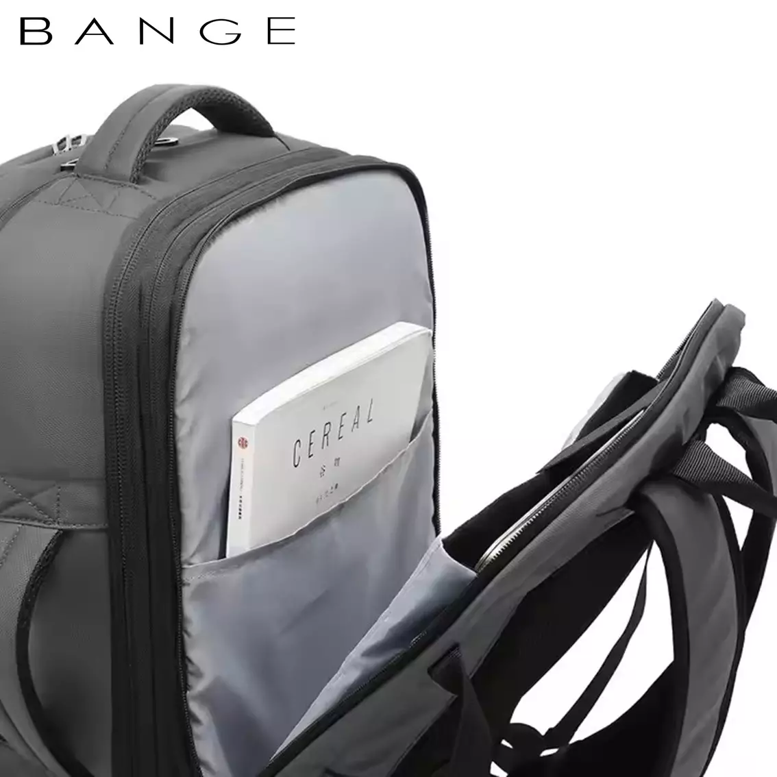 Bange BG3055 Tas Ransel Laptop Kerja Backpack Travel Pria Expandable-GREY