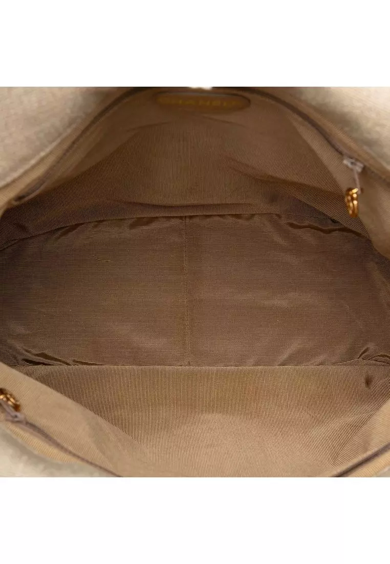 Pre-Loved Chanel Cc Canvas Tortoise Handle Tote