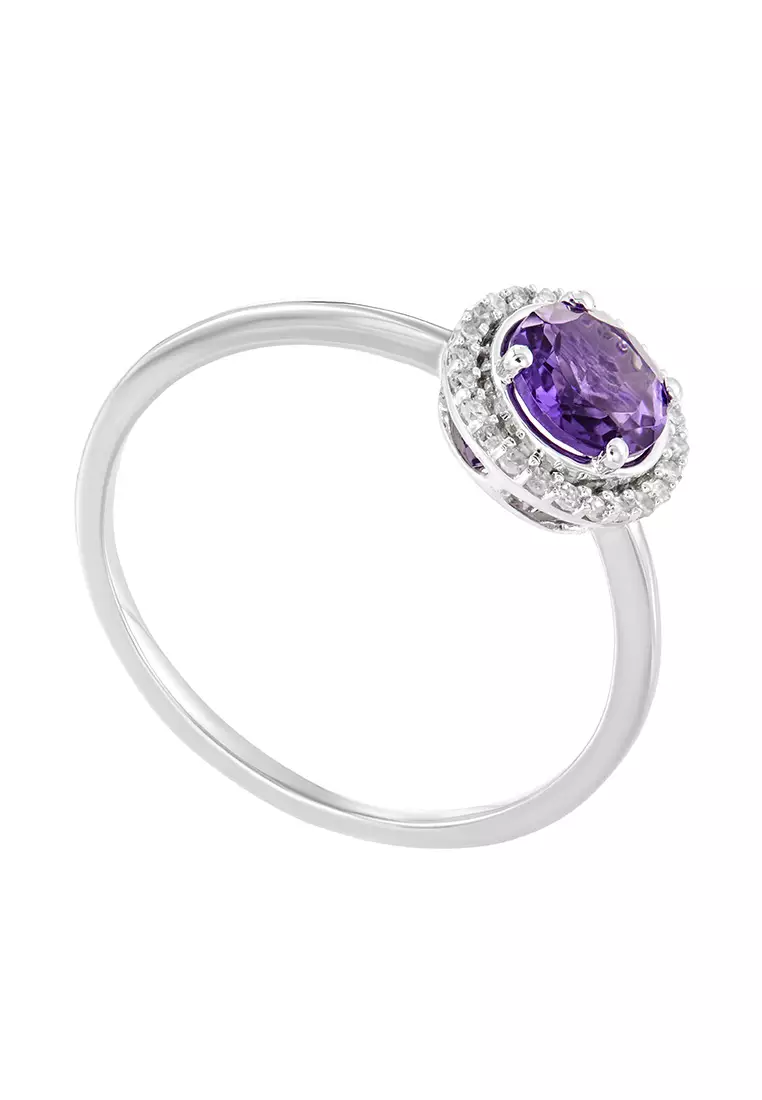 HABIB Amethyst and Diamond Ring in 375/9K White Gold 261881121(R)WG-AMEH