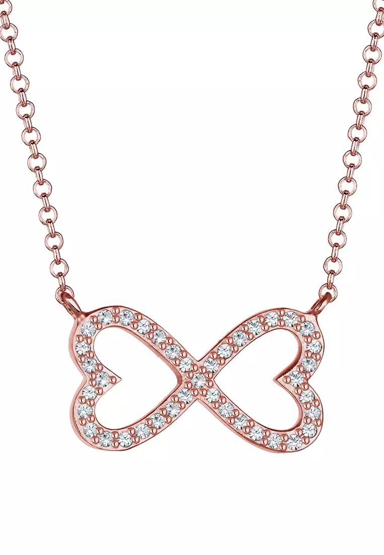Elli - Oorbellen - Dames Infinity Met Zirkonia Kristallen In 925 Sterling Zilver