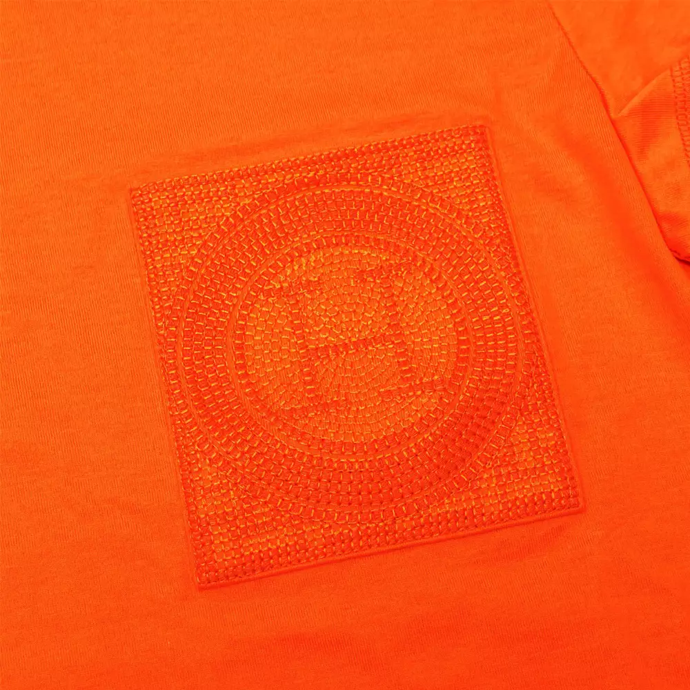 H Embroidered Pocket T-Shirt Orange