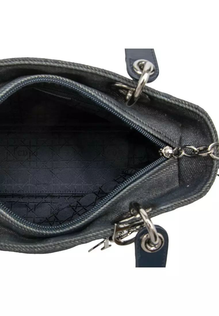 Pre-Loved Dior Medium Denim Cannage Lady Dior