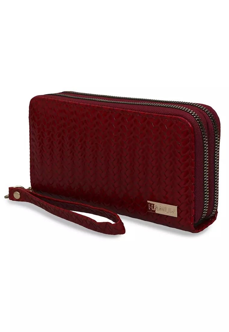 Dyara Dompet Panjang Wanita Desain Elegan Long Wallet with Short Strap Material Leather ORIGINAL - Red