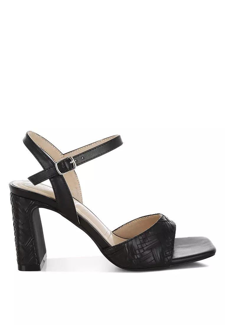 Discount on London Rag  shoes - SKU: Textured Faux Leather Heels In Black