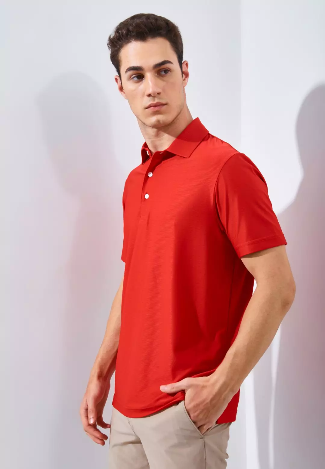 Jack Nicklaus Acapulco Premium Solid Stripe Polo Red Dune