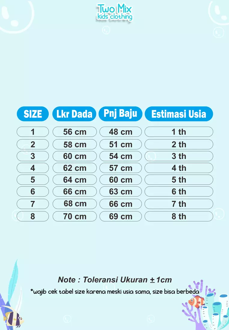 Two Mix Baju Dress Anak Perempuan Lucu - Outfit Gaun Anak Cewek Print Sea 1-8 Tahun 4374 Pink