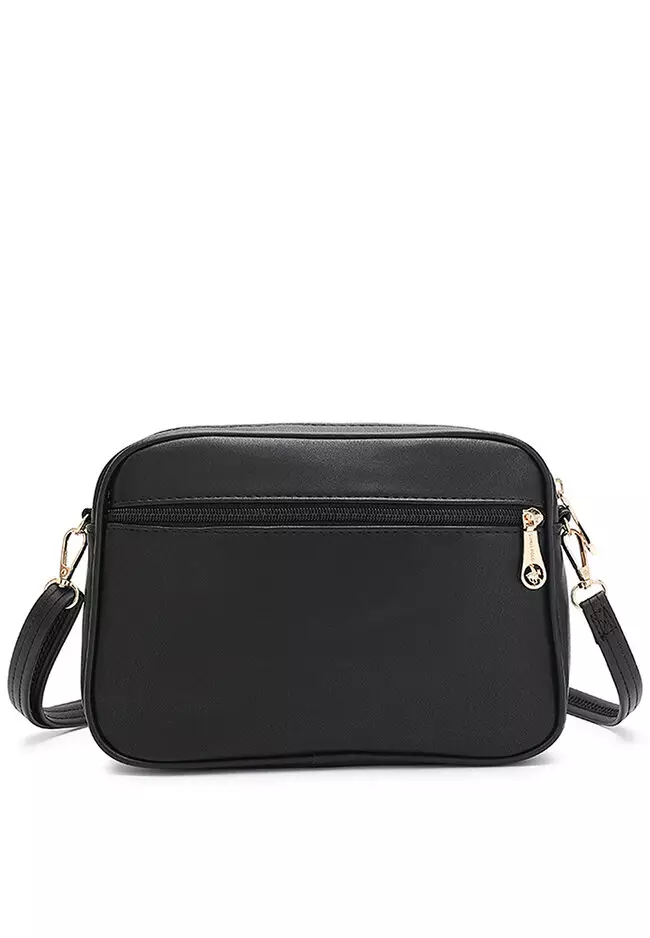 Multi Compartment Crossbody Bag / Sling Bag - Black