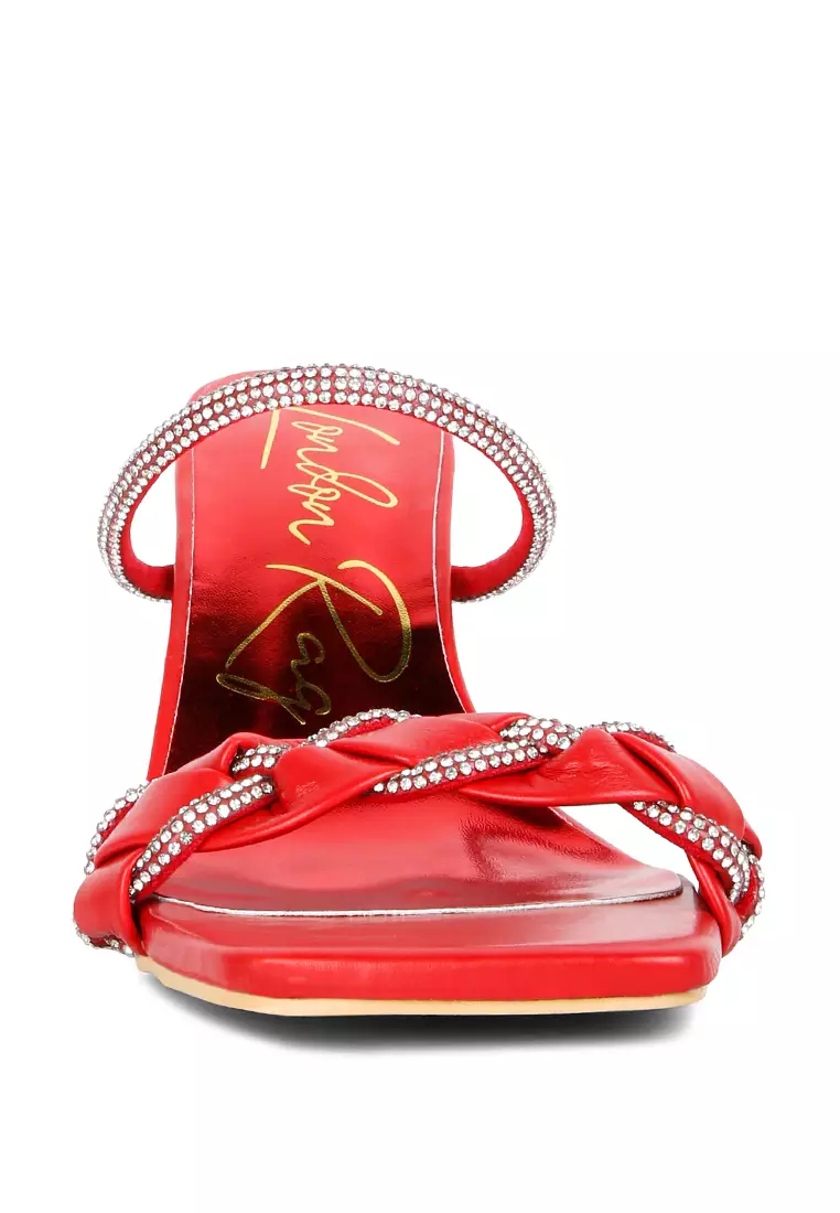 Buy London Rag Red Diamante Detail Mid Heel Sandals 2024 Online ZALORA Philippines