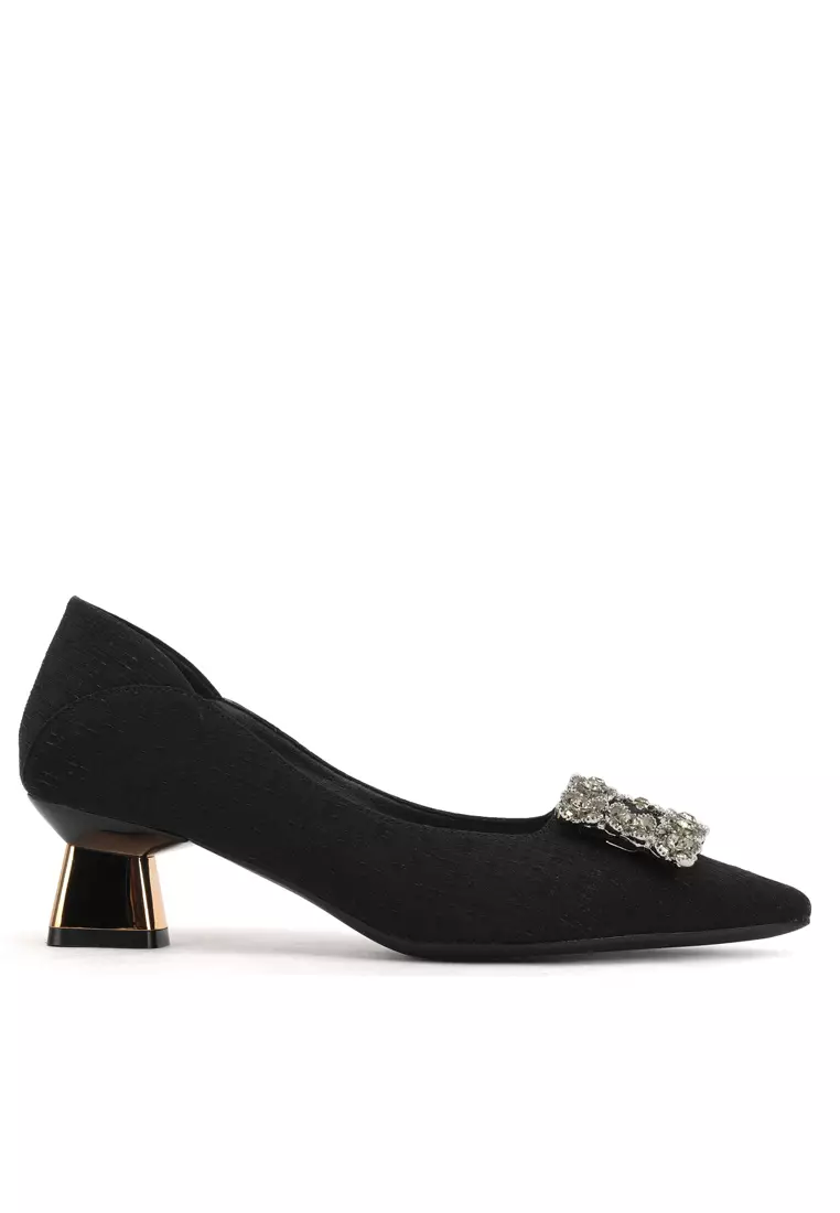 Discount on Twenty Eight Shoes  shoes - SKU: 5cm Rhinestones Buckle Pointy Mid Heel Shoes Xj568-13