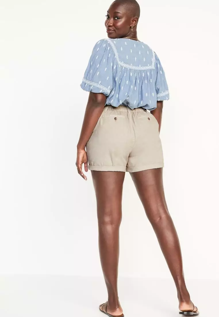 High-Waisted OGC Pull-On Chino Shorts for Women -- 5-inch inseam