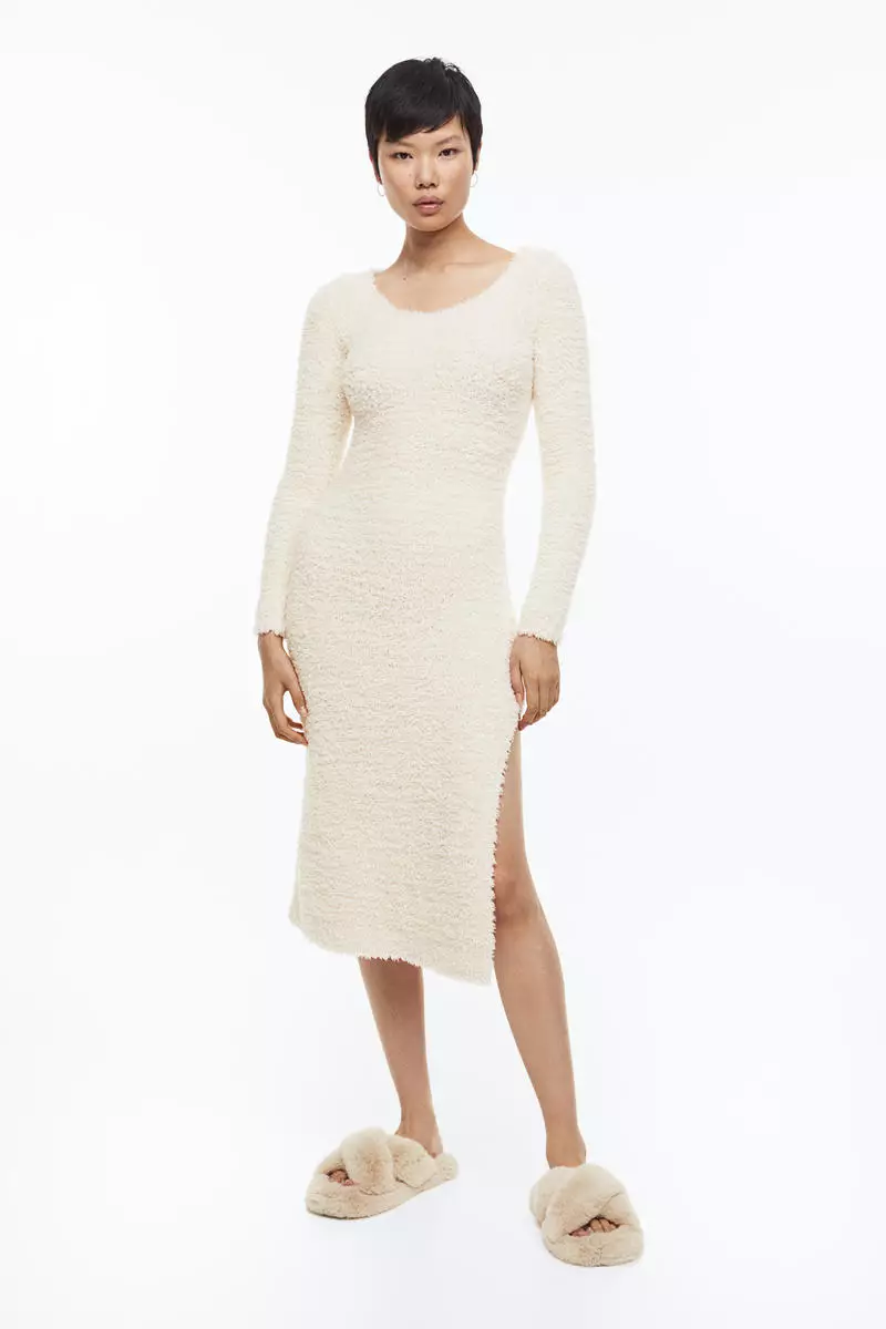 Fluffy sales knit dress