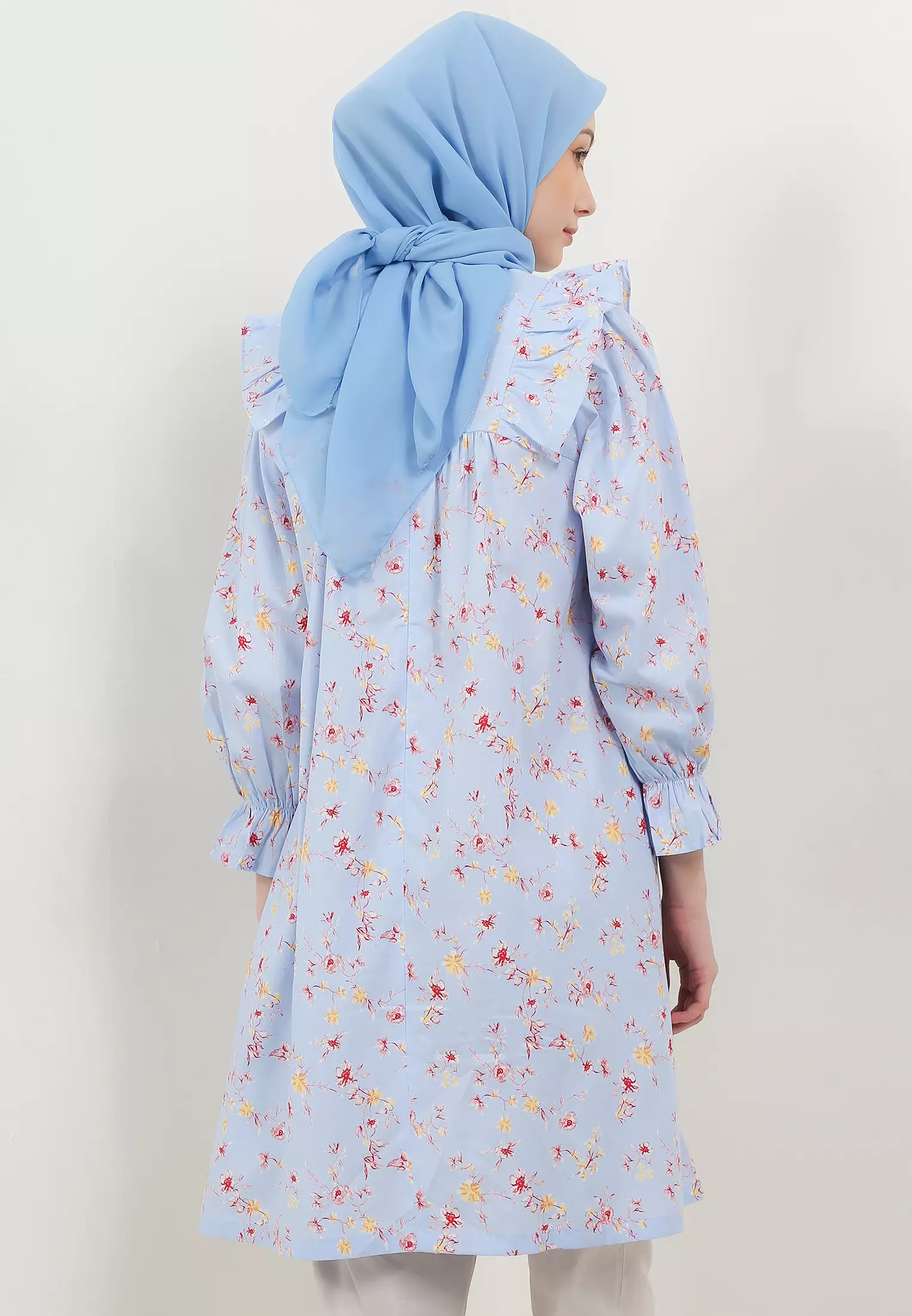 MFMW Kiyana Tunik Biru Motif Bunga