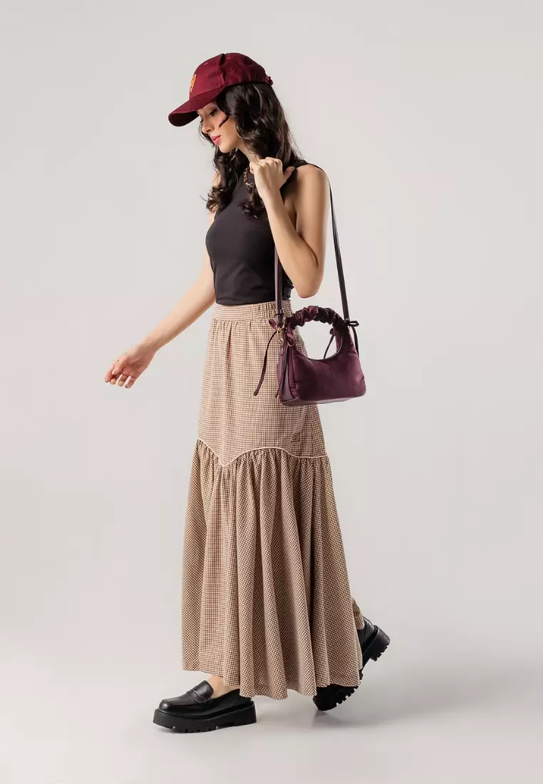 Caffa Mini Hobo Bag - Blood Red
