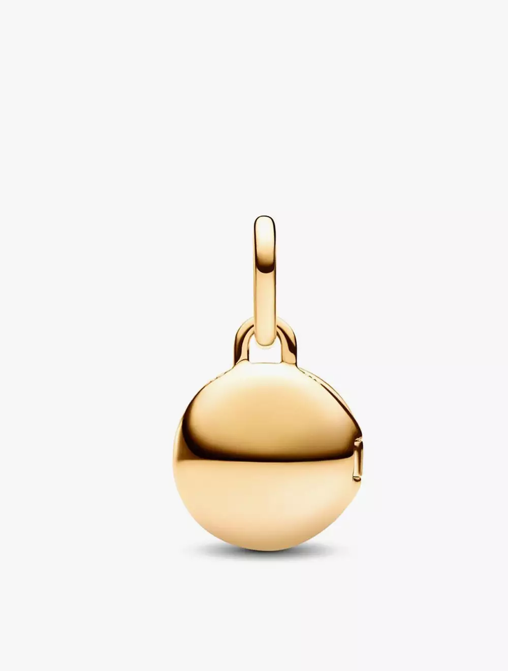 Key hole engravable locket 14k gold-plated dangle with clear cubic zirconia