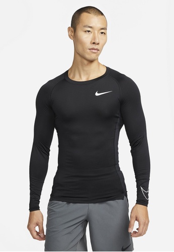 Nike black Dri-FIT Tight Fit Long-Sleeve Top 84062AA6313D37GS_1