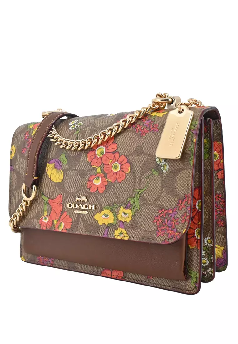 Klare Crossbody Bag In Signature Canvas With Floral Print - Brown/Multi