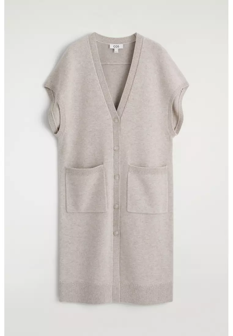 ROUNDED WOOL LONGLINE CARDIGAN
