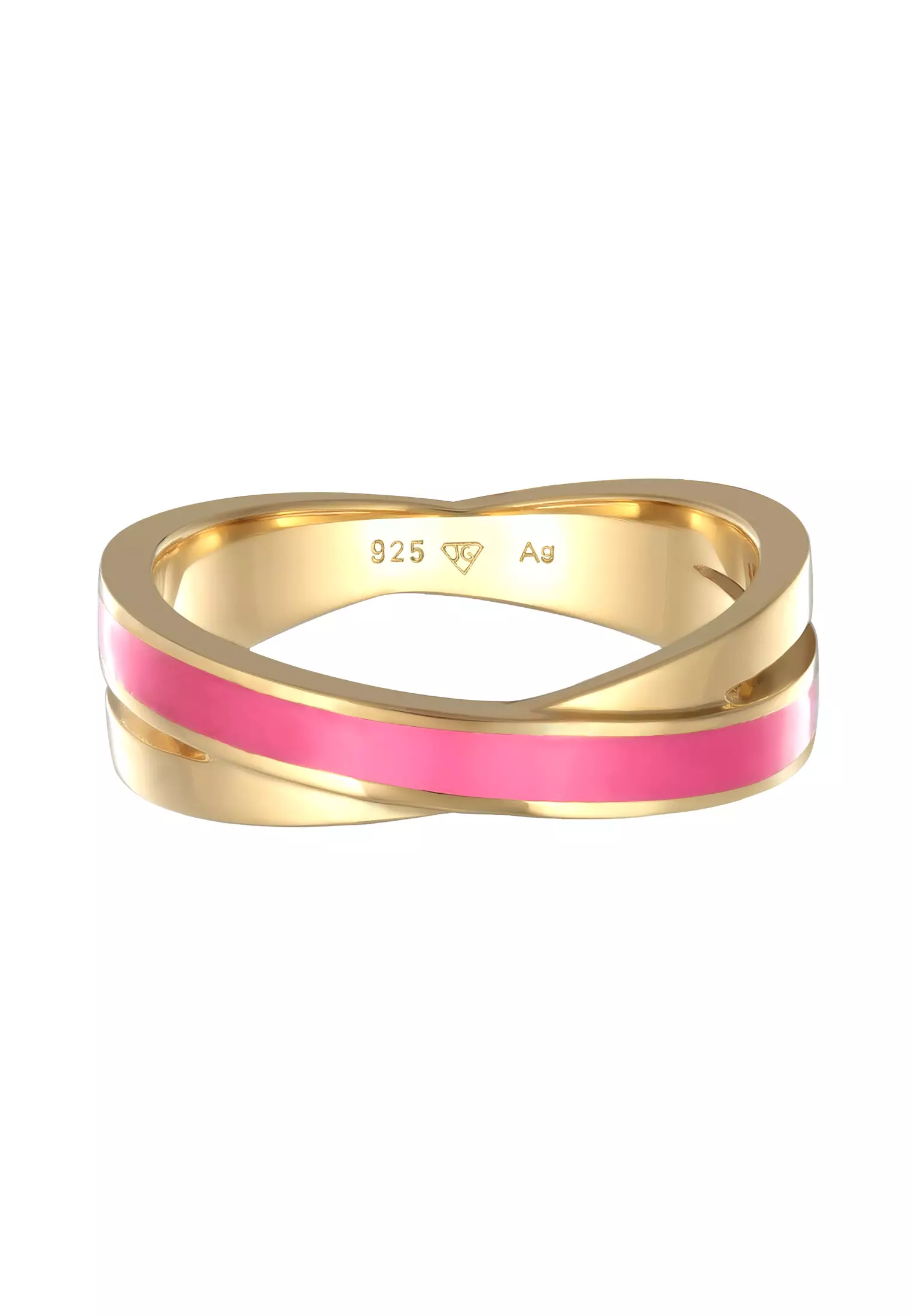 Ring Wrap Modern Enamel Pink Gold Plated