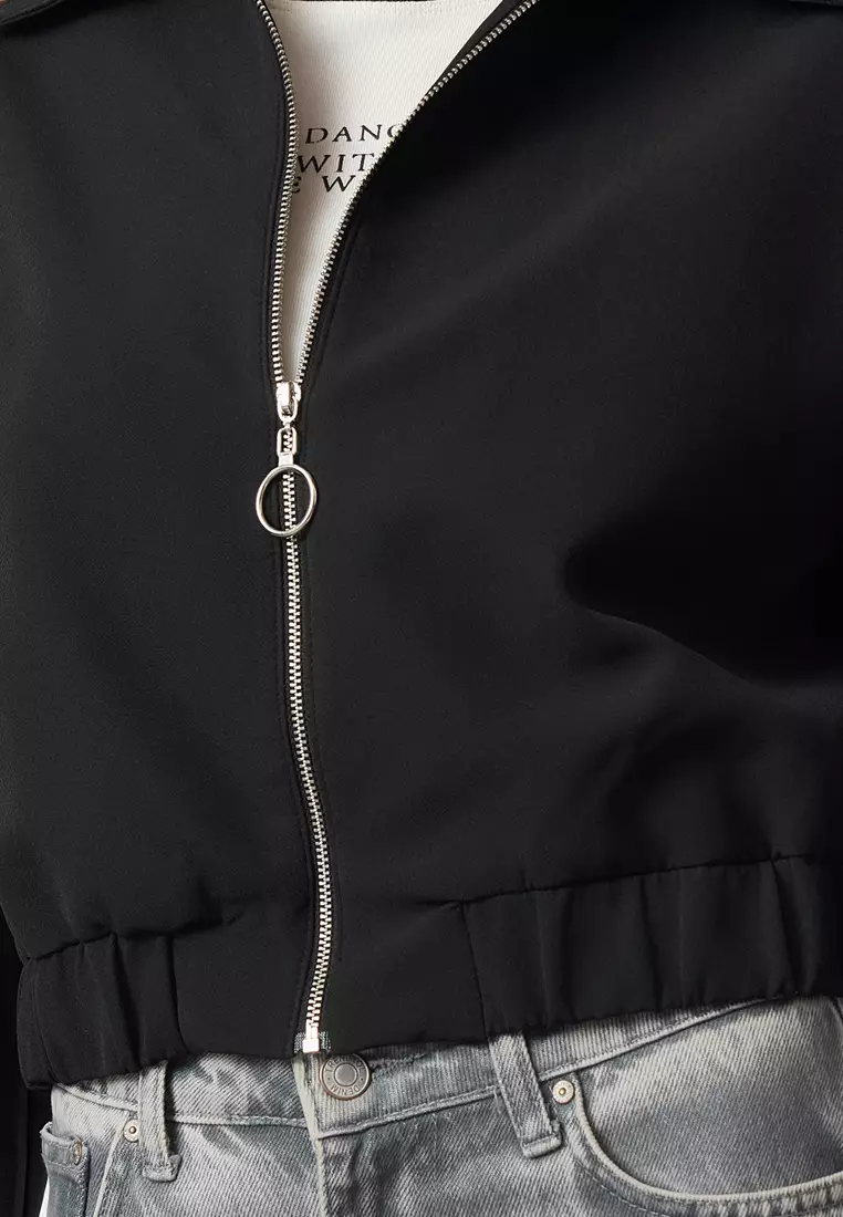 Collared Zip Crop Jacket