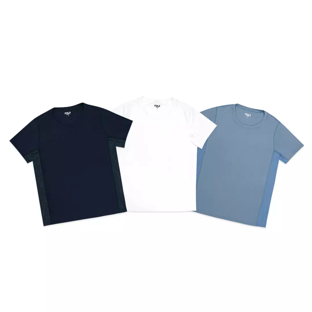Side Mesh Performance T-Shirt Light Blue