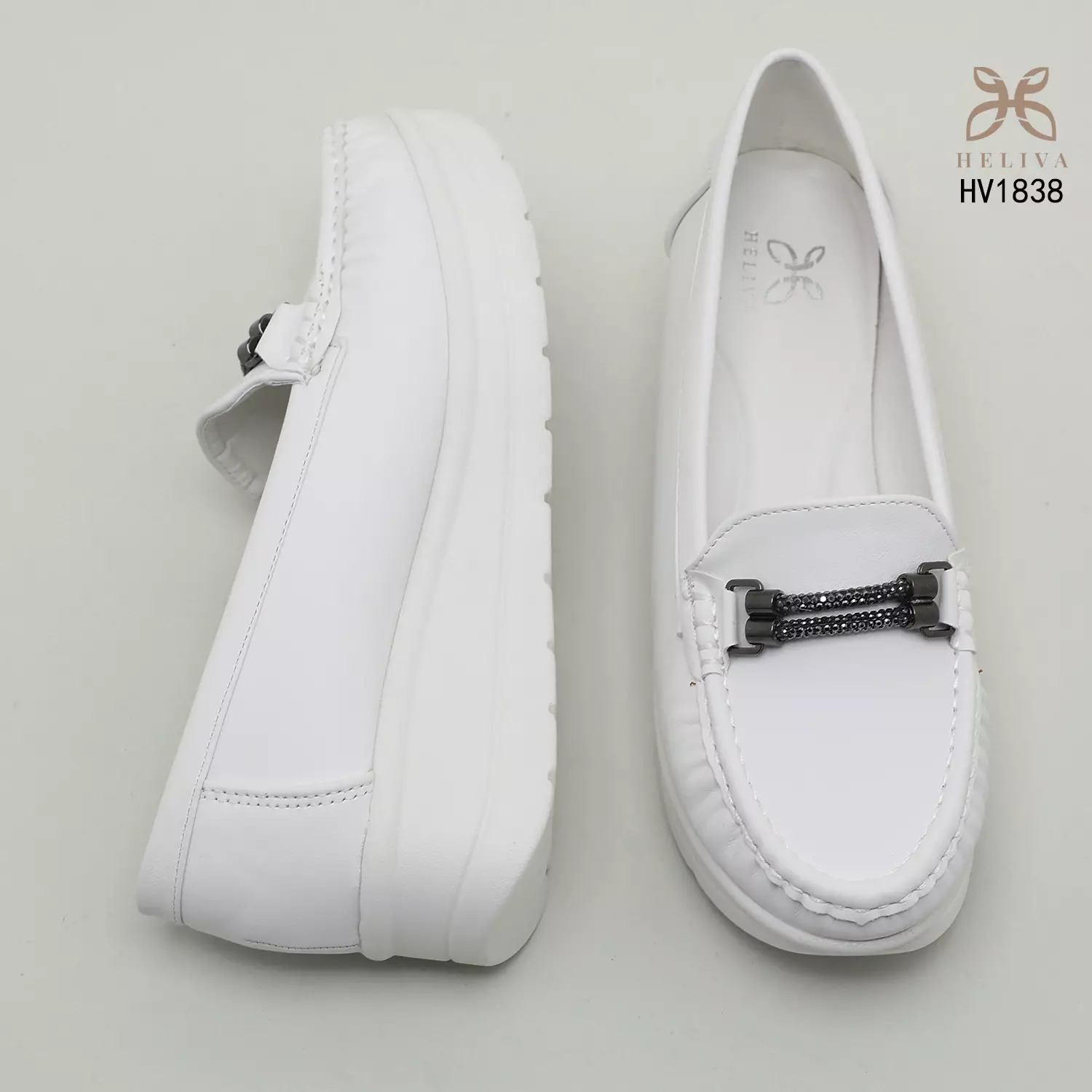 Heliva Denis Wedges Shoes Office Lady Looks With Braided Chain