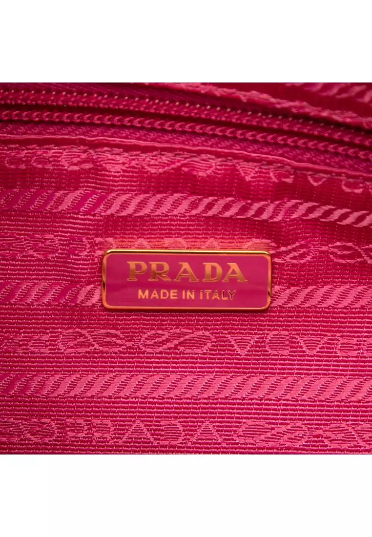 Pre-Loved Prada Tessuto Canapa Logo Bow Satchel