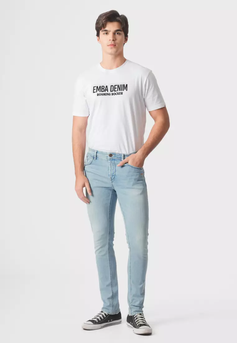 Emba Denim - Rery Celana Panjang Denim Pria Slimfit Stretch Light Stone