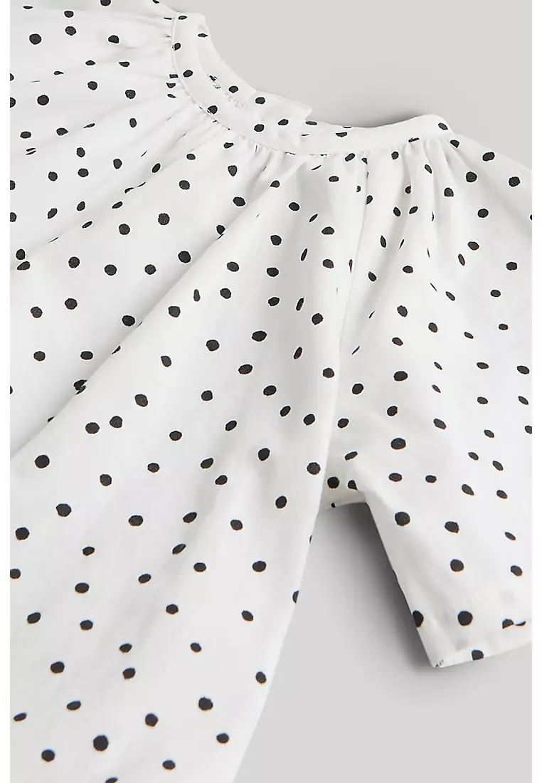 White Spotty Cotton Dress
