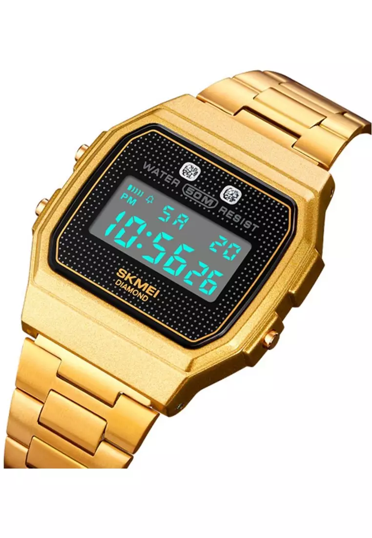 Jam Tangan Digital Pria Waterproof Many Function Strap Tali Material Stainless Steel GN83 ORIGINAL