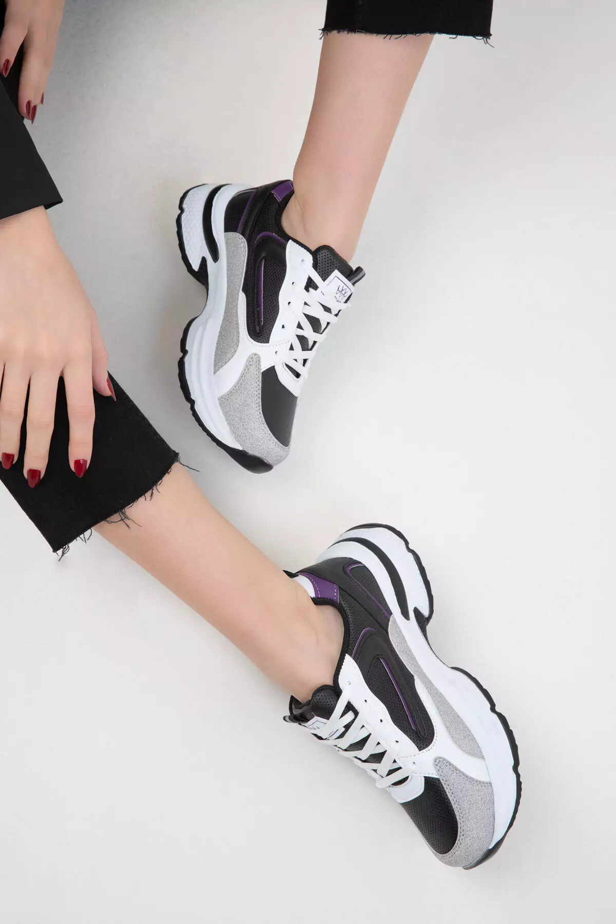 Ice-Black-Purple-C Women's Sneakers 18802