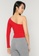 HOLLISTER red Festive One Shoulder Top 49F37AAED23BC1GS_1