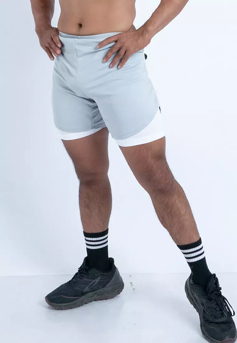 Shorts plus Legging Flexlite Grey White