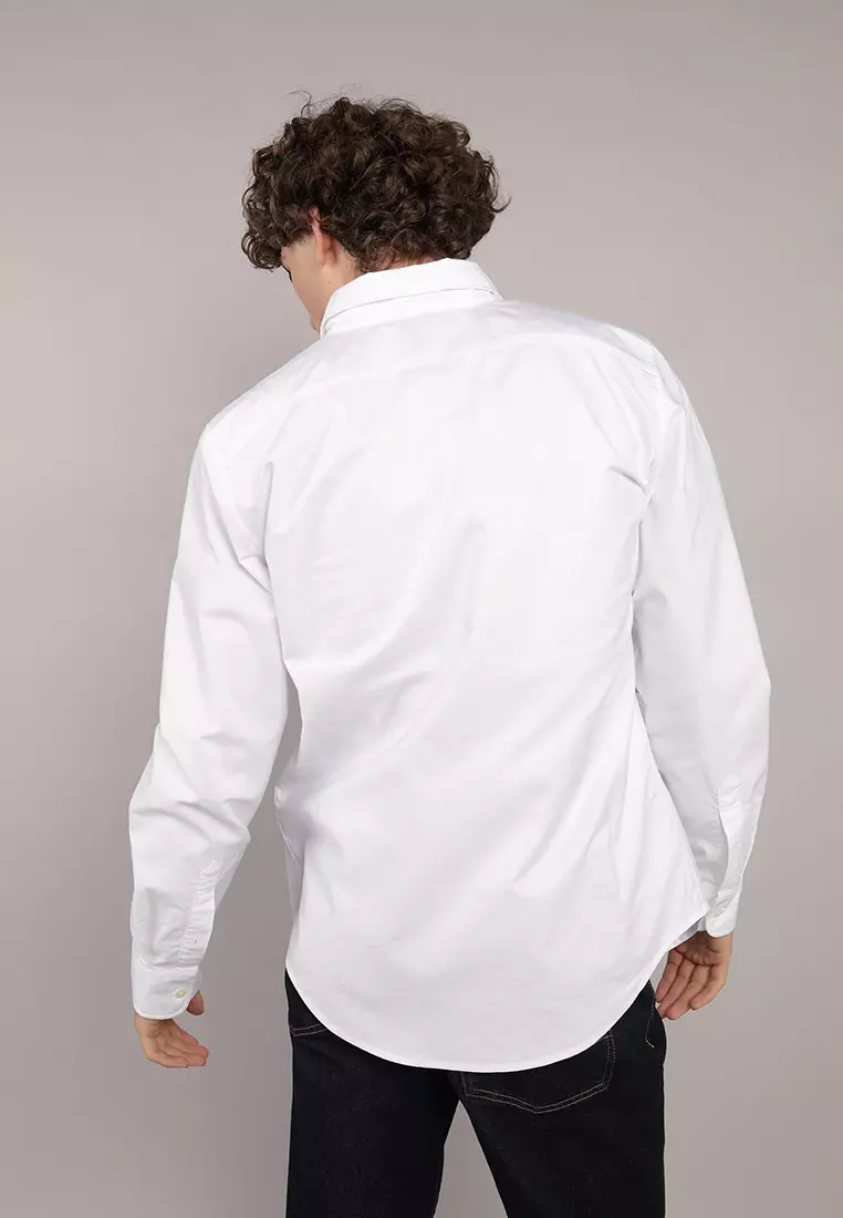 Button Down Solid Oxford W Eagle Shirt