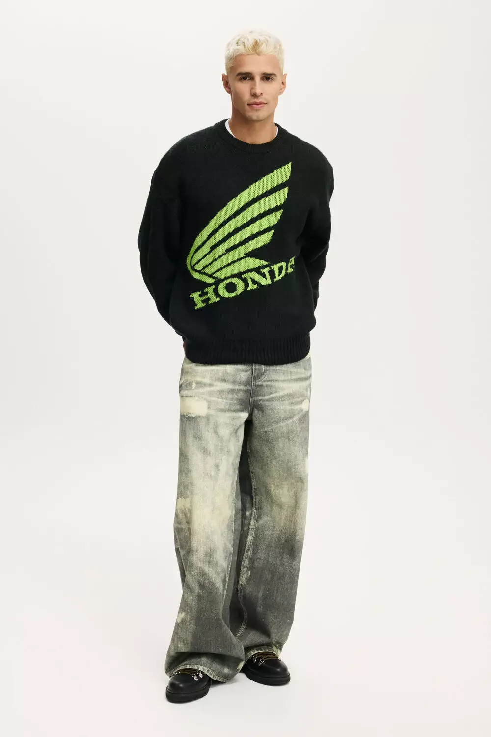 COTTON ON - ATASAN - HONDA BOX FIT CREW KNIT