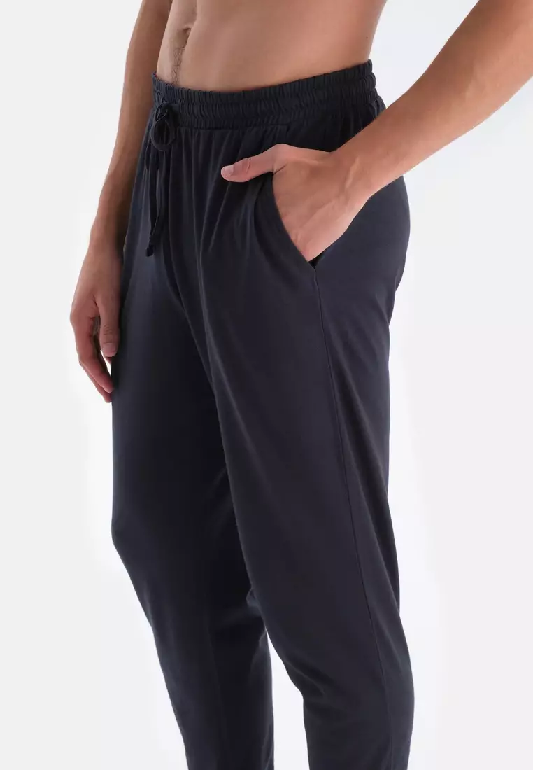 Blue T-Shirt & Trousers Set, Crew Neck, Regular Fit, Long Sleeve Sleepwear for Men