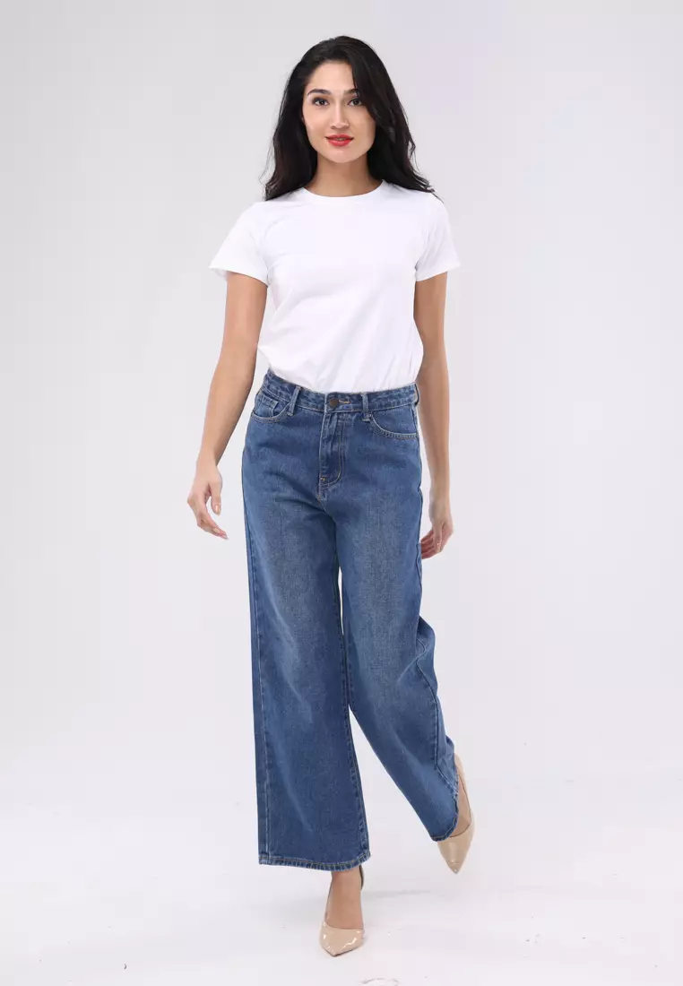 Denim Wide Leg Pants