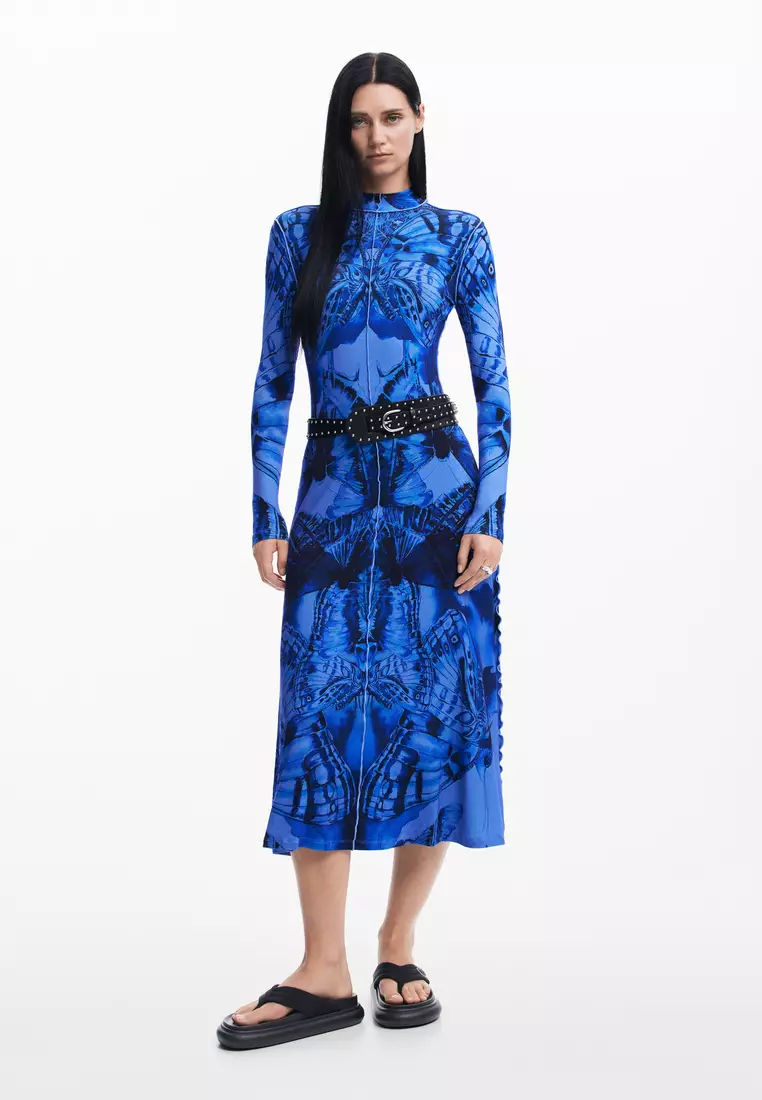 Desigual Woman Butterfly midi dress.