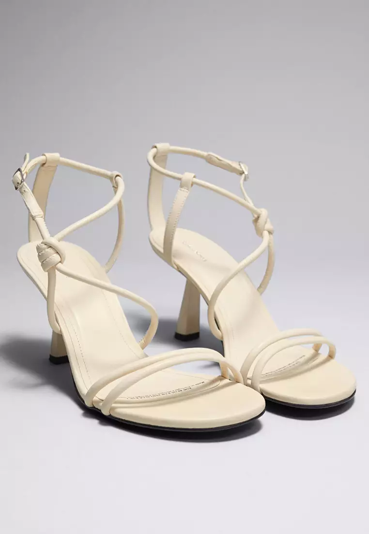 Strappy knotted heeled sandals top
