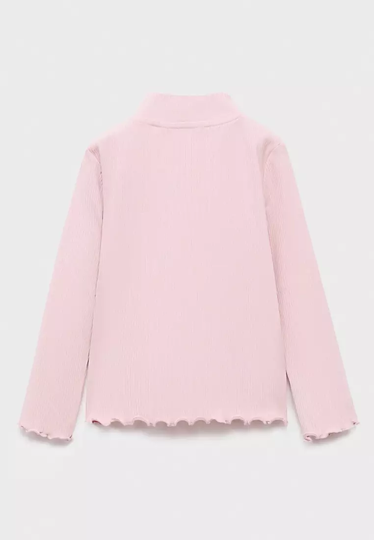 Ribbed High Neck T-Shirt