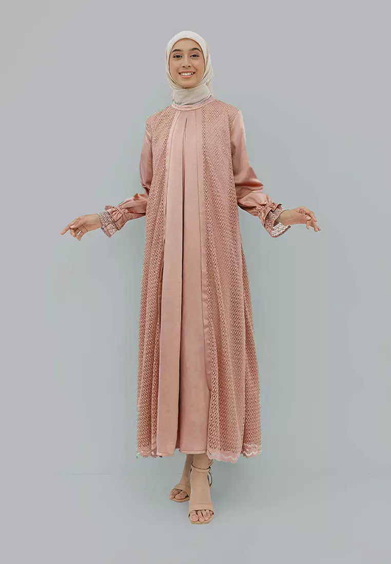 Geela Official - Alesha Two Set Dress Brown (G.4299)