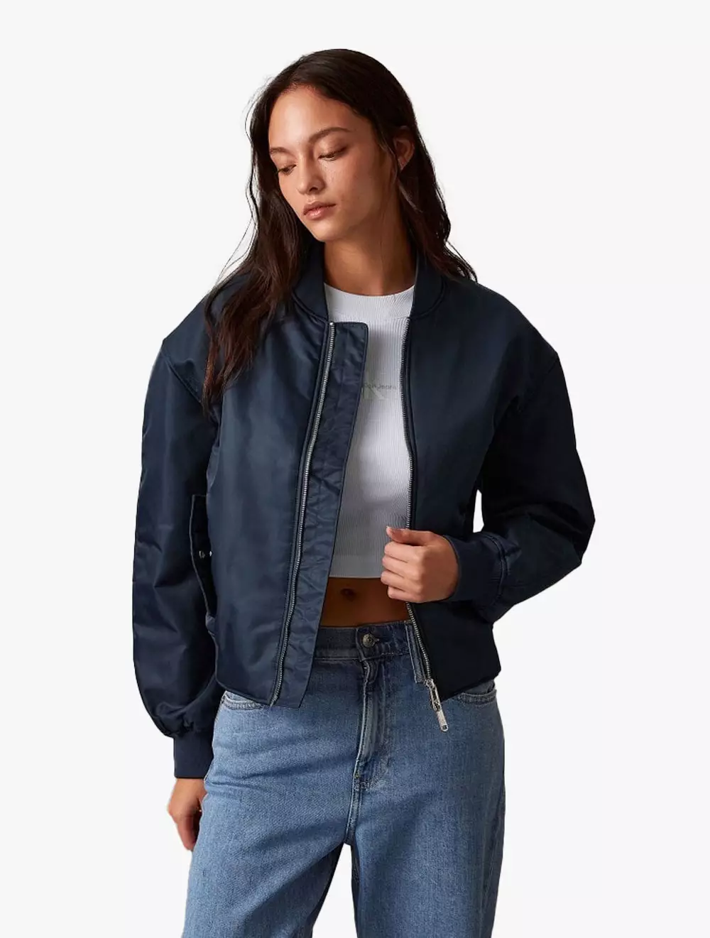 Calvin newest Klein Navy Bomber Jacket