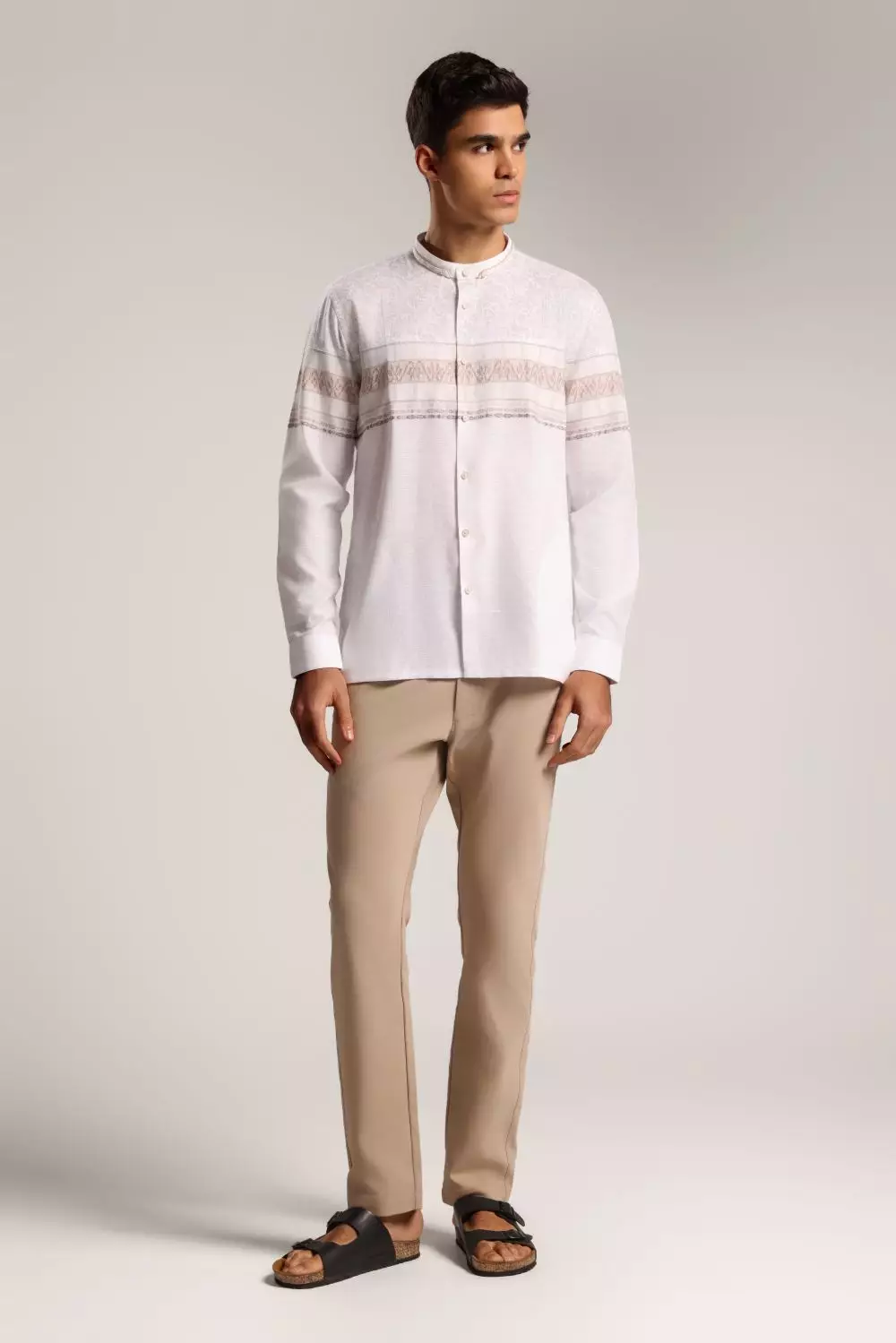 MOC Kemeja Koko Lengan Panjang Pria Hatif - White