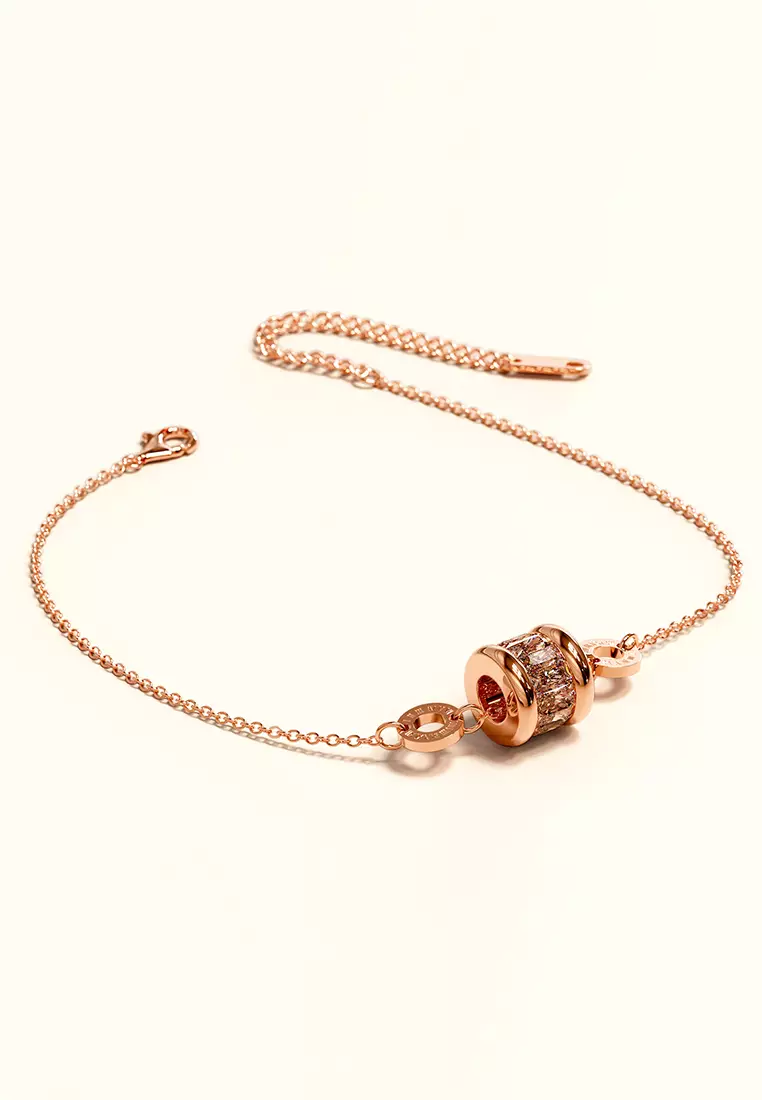 Minimalist BVLOVED Champagne Crystal Charm Bracelet