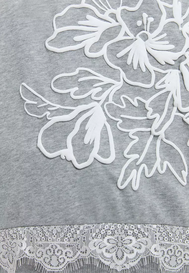 Lace Floral Sweatshirt