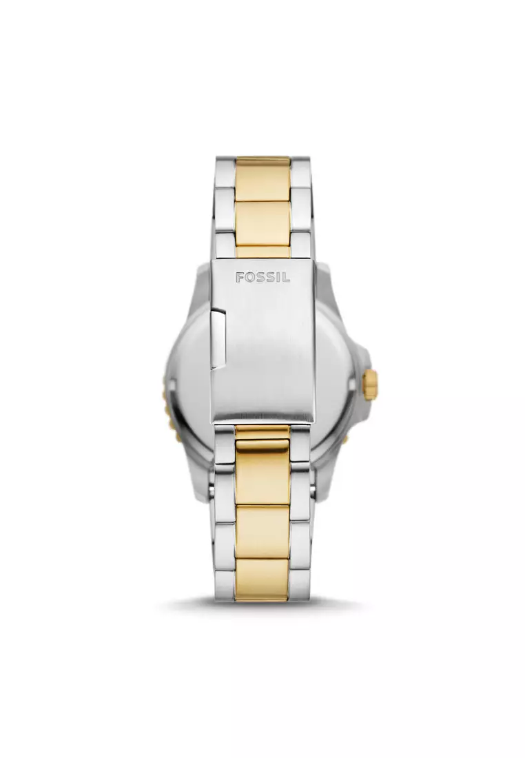 Fossil Fossil Blue Dive Three-Hand Date Two-Tone Stainless Steel Watch ...