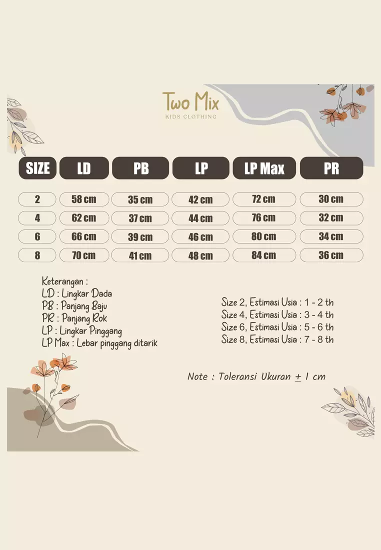 TWO MIX - Setelan Anak Perempuan Lucu Kaos 1-8 Tahun 4240