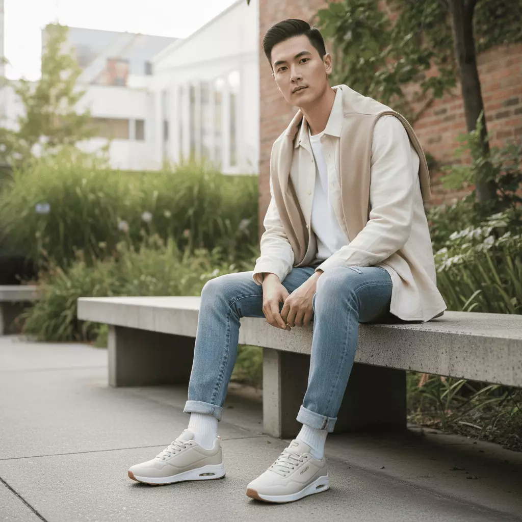 PAULMAY - Sepatu Sneakers Uno Series Beige