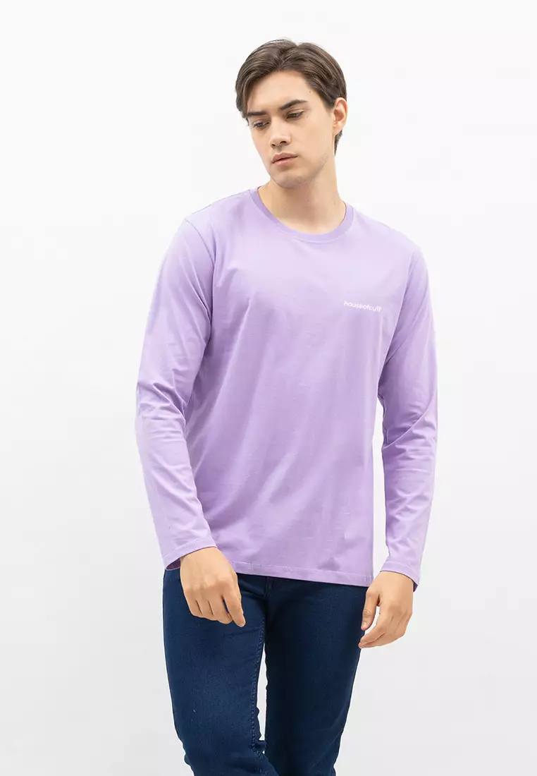Houseofcuff Kaos Cotton Combed Lengan Panjang Pria Lilac