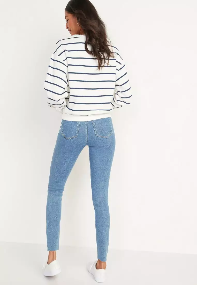 High-Waisted Rockstar Super Skinny Ripped Ankle Jeans For Women