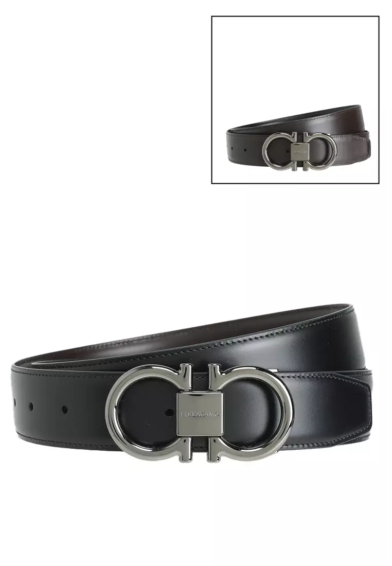 Buy SALVATORE FERRAGAMO Double Gancini Reversible Belt (ct